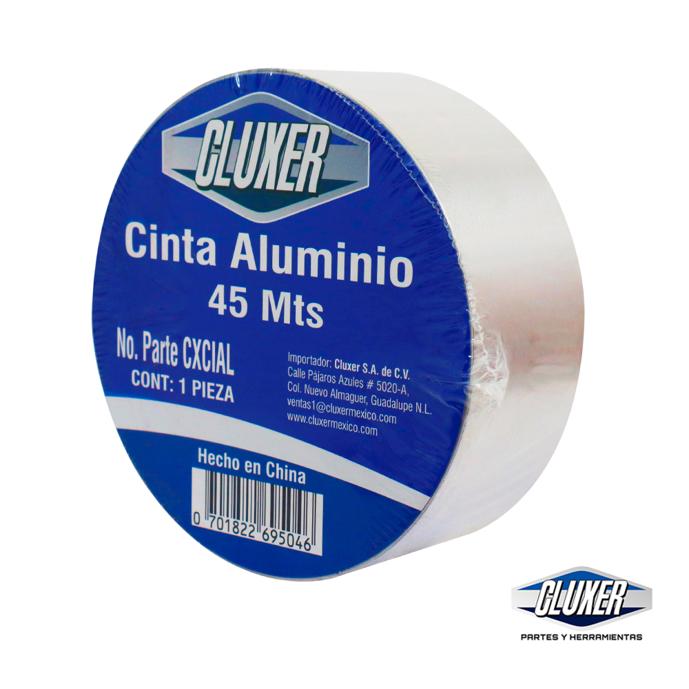 Cinta de Aluminio Cluxer 2 pulg X 45M Modelo: CXCIAL Marca CLUXER